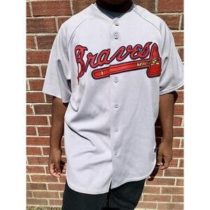 Rare Atlanta Braves stitched vintage MLB Baseball Majestic  Jersey Top